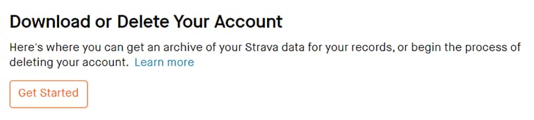 Strava delete button